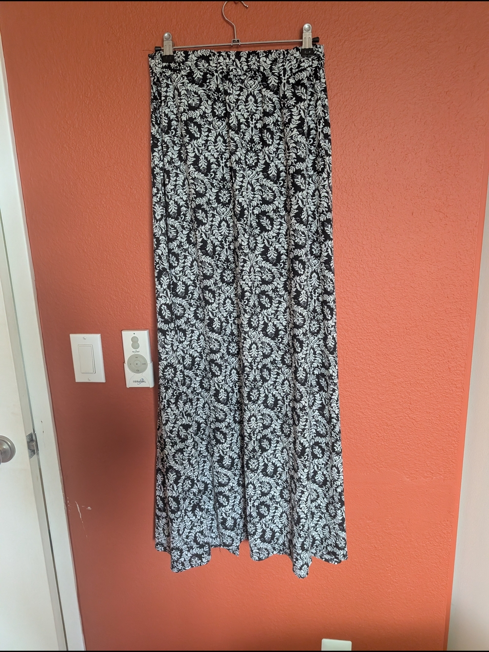 Black and White Floral Maxi Skirt